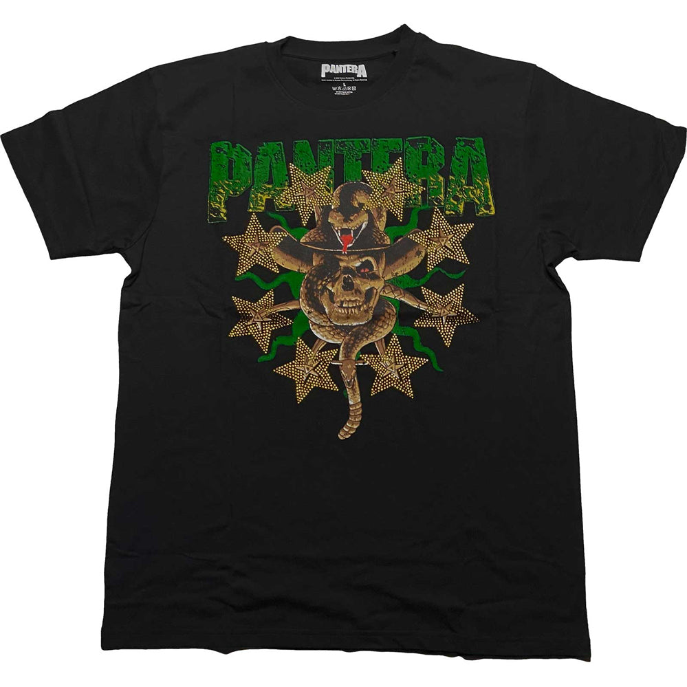 Pantera - Skull & Snake-Diamante - Embellished Black t-shirt