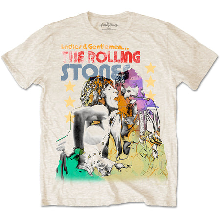 The Rolling Stones - Mick & Keith Watercolor Stars-Sand T-shirt
