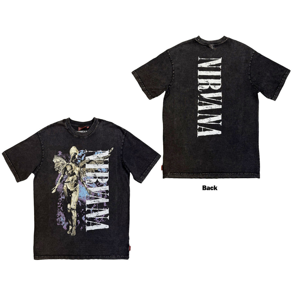 Nirvana - In Utero Angel Wash - Ltd Edition Unplugged Designer  - Black t-shirt