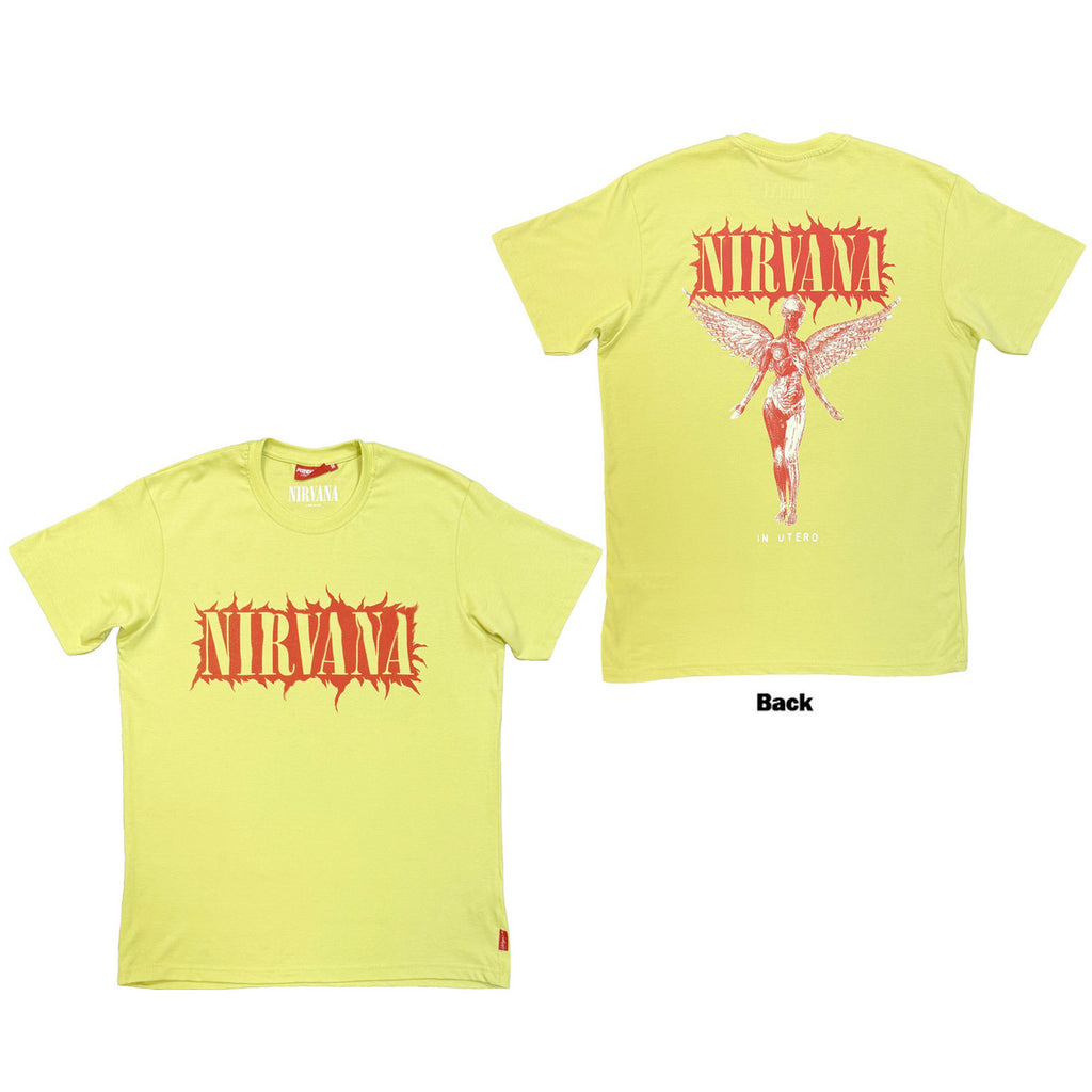 Nirvana - In Utero Angel  - Ltd Edition Unplugged Designer  - Green t-shirt