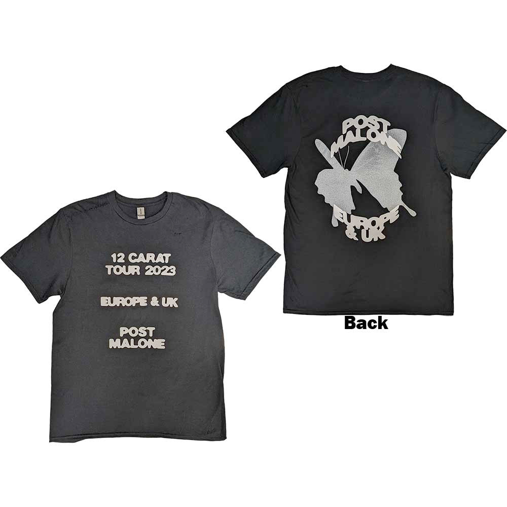 Post Malone - Butterfly Logo 2023 Tour - Black  t-shirt