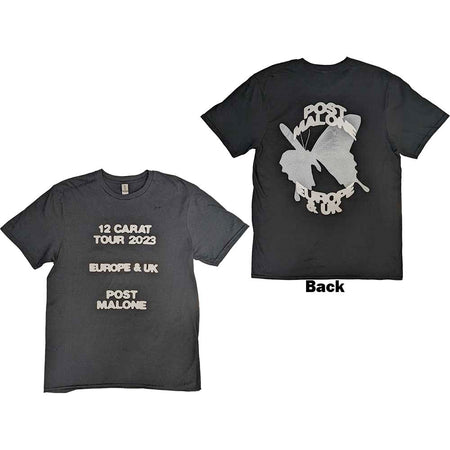 Post Malone - Butterfly Logo 2023 Tour - Black  t-shirt