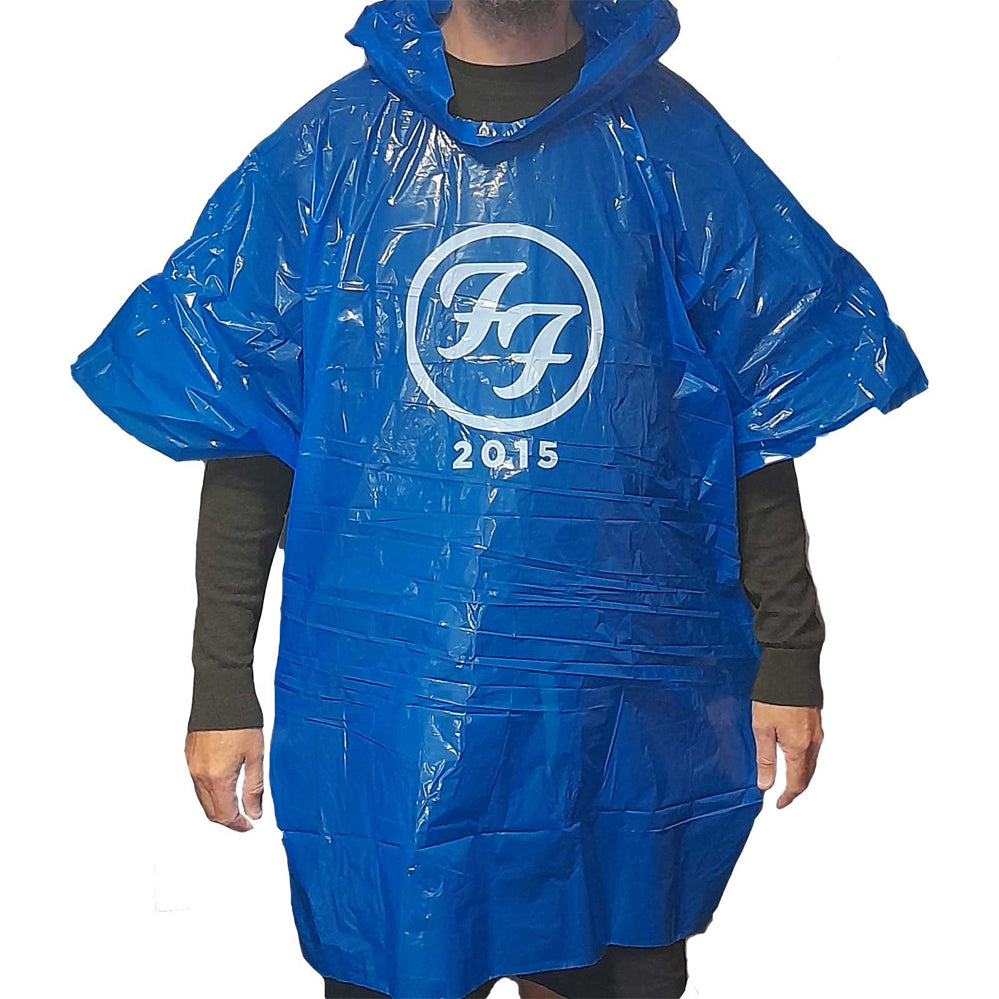 Foo Fighters - FF White Logo 2018 Tour - Blue Plastic Rain poncho
