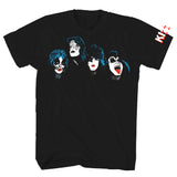 Kiss - Faces Two Print - Black  t-shirt