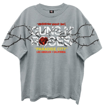 Guns N Roses - Paradise City - Gray Enzyme Wash Retro Style  t-shirt