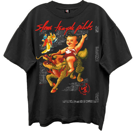 Stone Temple Pilots - Purple Album Cover - Black Enzyme Wash Retro Style  t-shirt