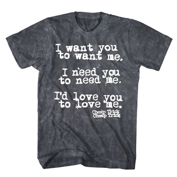 Cheap Trick - I Want You - Black Mineral Dye Wash  t-shirt