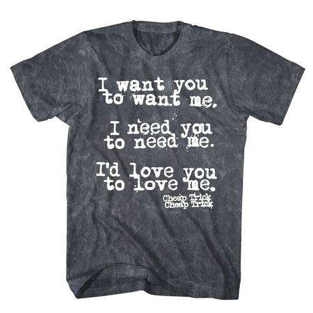 Cheap Trick - I Want You - Black Mineral Dye Wash  t-shirt