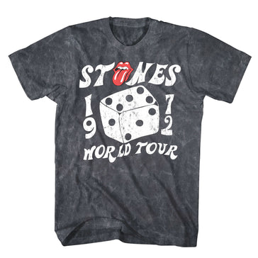 Rolling Stones - 1972 World Tour - Black Mineral Dye Wash  t-shirt