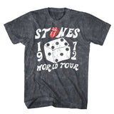 Rolling Stones - 1972 World Tour - Black Mineral Dye Wash  t-shirt