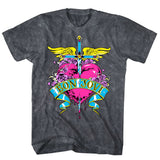 Bon Jovi - Heart Vintage - Black Mineral Dye Wash  t-shirt
