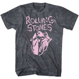 Rolling Stones - Logo - Black Mineral Dye Wash  t-shirt