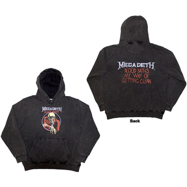 Megadeth - Black Friday - Charcoal Grey Stone Wash  Hooded Sweatshirt