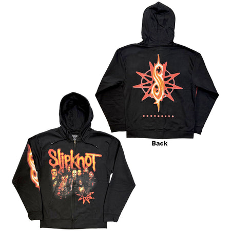Slipknot - The End So Far Group Photo Nanogram  - Black Zipped  Hooded Sweatshirt