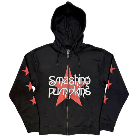 Smashing Pumpkins - Star Logo - Black Zipped  Hooded Sweatshirt