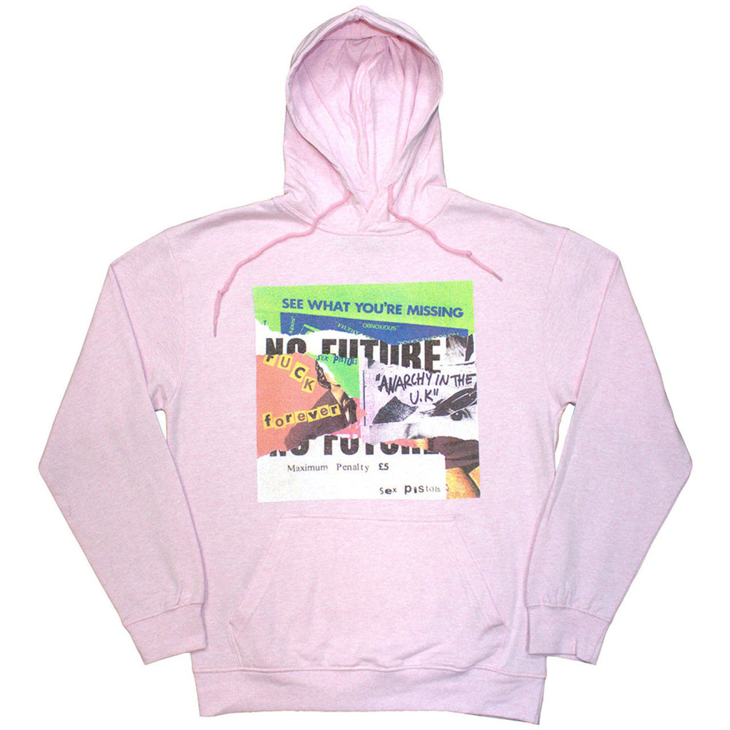 Sex Pistols - Collage - Pullover  Pink Hooded Sweatshirt