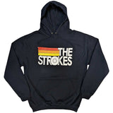 The Strokes - Logo & Stripes - Navy Blue Hooded Sweatshirt