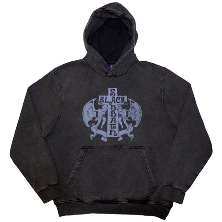 Black Sabbath - Angels - Charcoal Grey Stone Wash  Hooded Sweatshirt