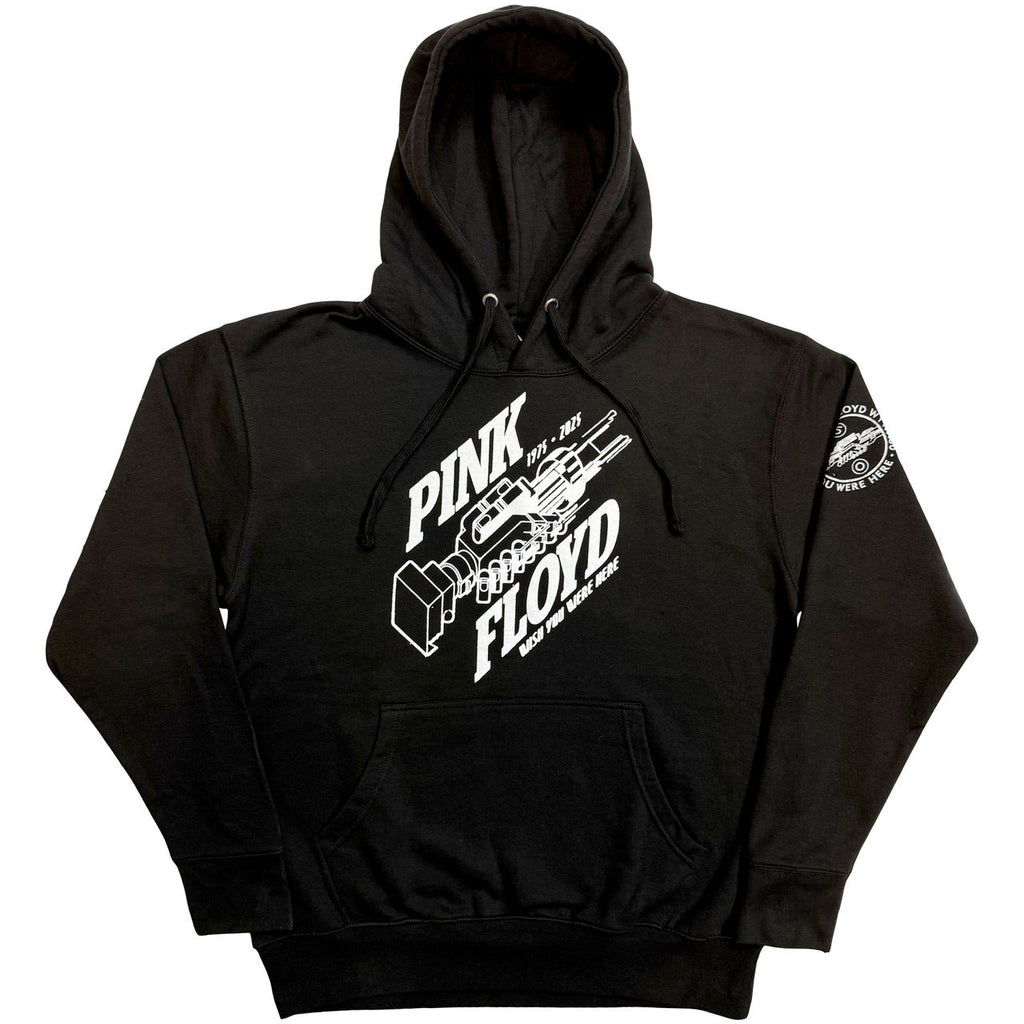 Pink Floyd - Robot Hands Wish You Were Here 50 - Pullover Black Hooded Sweatshirt