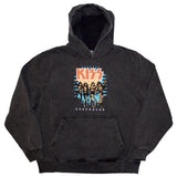 Kiss - Destroyer 3D - Charcoal Grey Stone Wash  Hooded Sweatshirt