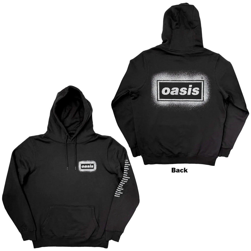 Oasis - Spray Live '25 World Tour - Pullover Black Hooded Sweatshirt