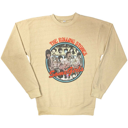Rolling Stones - Some Girls Circle - Sand Crew Neck Sweatshirt
