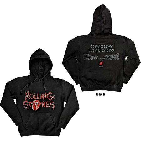 Rolling Stones - Hackney Diamonds Glass Logo - Pullover Black Hooded Sweatshirt