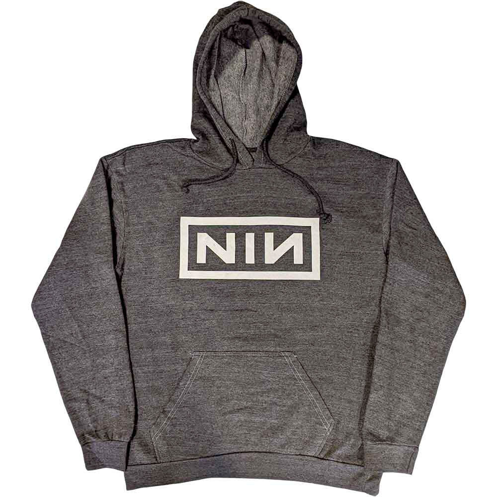 Nine Inch Nails - Classic Logo- Charcoal Grey Stone Wash Pullover Hoodie
