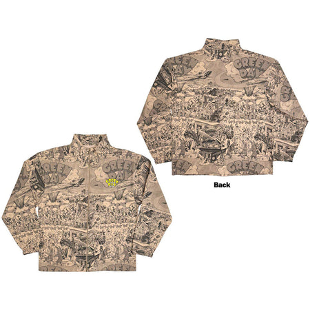 Green Day - Dookie All Over Print-  Brown Zipped  Jacket