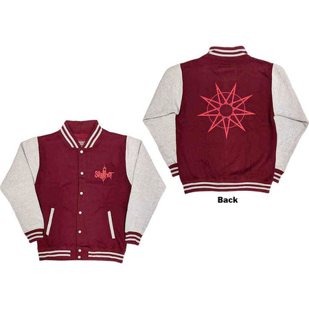 Slipknot - Nine Point Star - Maroon Red & Grey Varsity Jacket