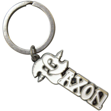 Saxon - White Logo - Metal Keychain