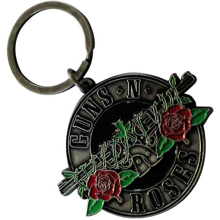 Guns N Roses - Silver Circle - Metal Keychain