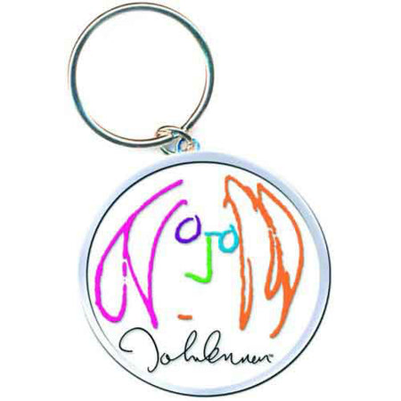 John Lennon - Self Portrait Color-Enamel In Fill- Metal Keychain