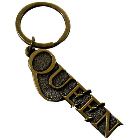 Queen - Gold Logo - Metal Keychain