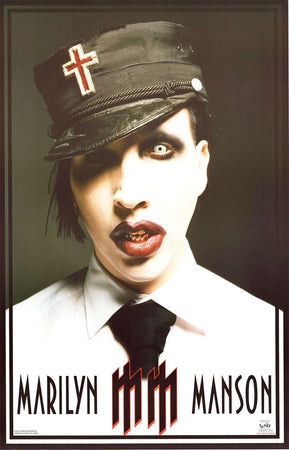 Marilyn Manson-Military Pic RARE Vintage  poster 22" x 34"