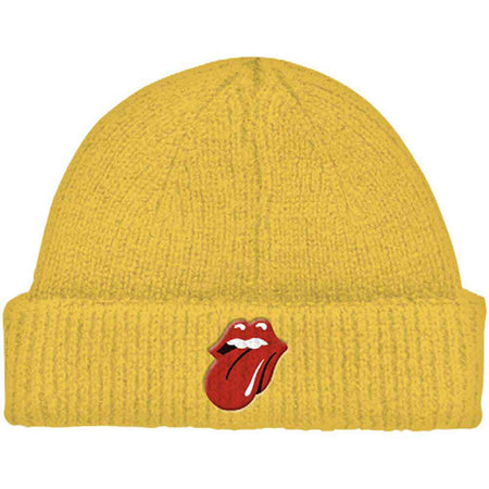 Rolling Stones- 72 Tongue - Roll Up - Yellow Ski Cap Beanie