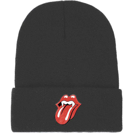 Rolling Stones- Fang Tongue  - Black Ski Cap Beanie