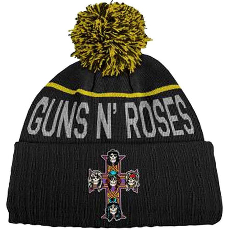 Guns N Roses  - Cross - Bobble Ski Cap Beanie