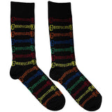 Grateful Dead - Colored Logos Pattern - Black Socks