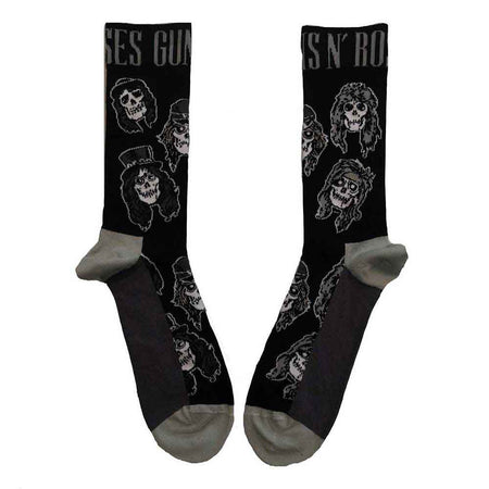 Guns N Roses - Skulls Band  Monochrome - Black Socks