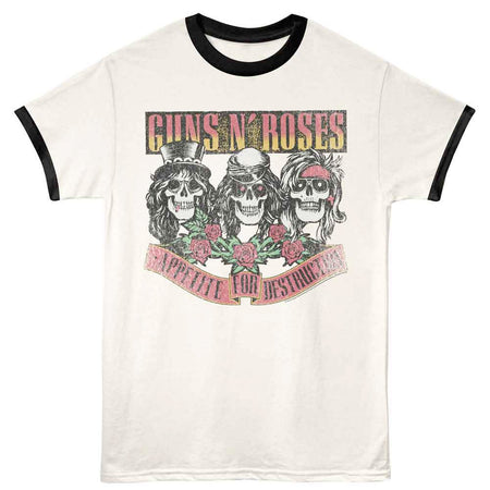 Guns N Roses - Appetite Skulls - Ringer t-shirt