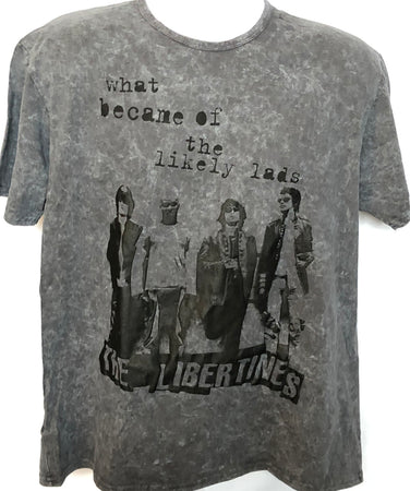 The Libertines - Likely Lads - Puff Print design - Grey  T-shirt