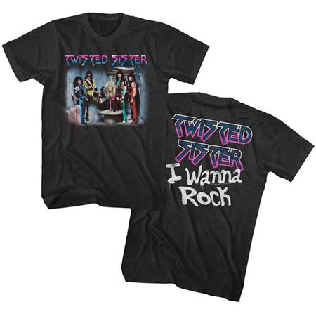 Twisted Sister - I Wanna Rock with Backprint - Black t-shirt