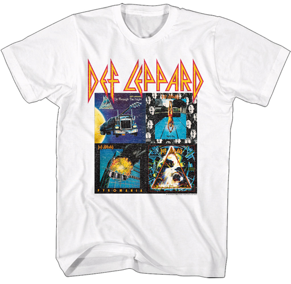 Def Leppard  - 80's Albums - White t-shirt