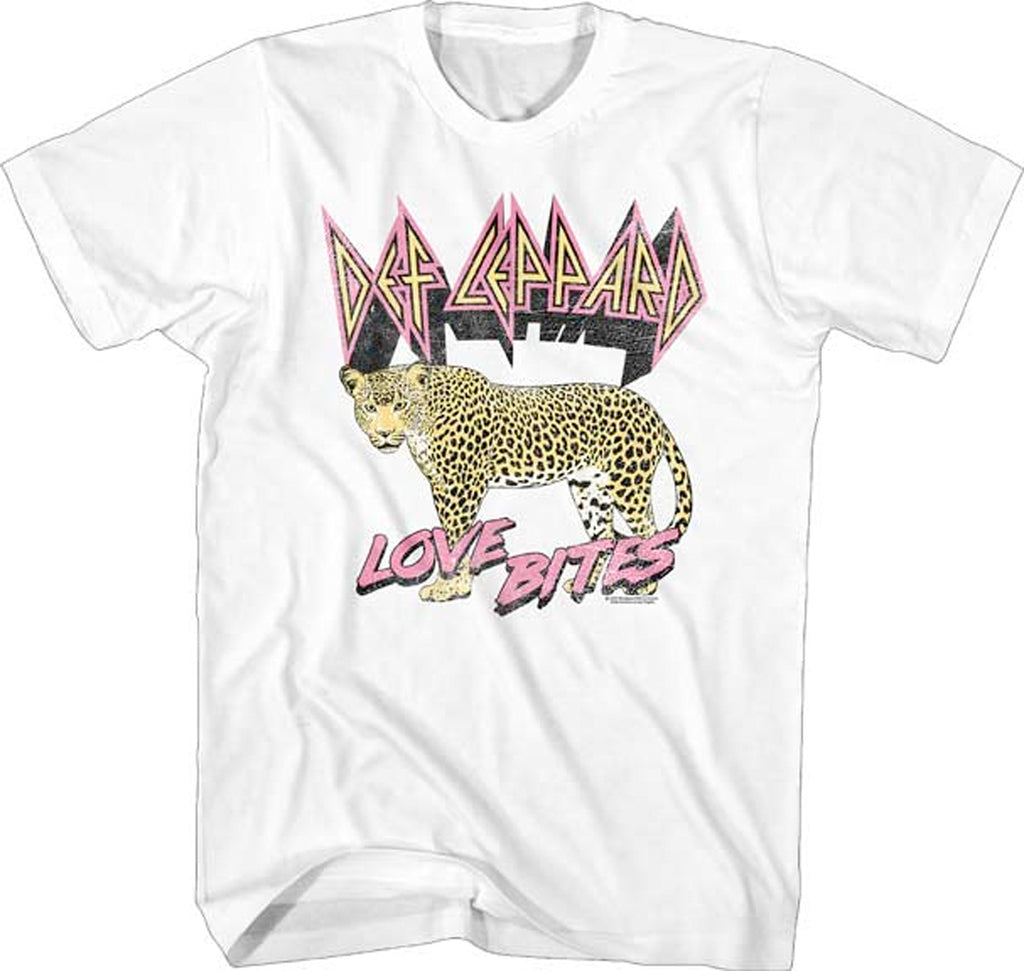 Def Leppard  - Love Bites Leopard - White t-shirt