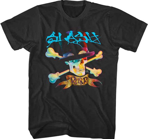 Slash - Skull & Bones & Hat - Black t-shirt