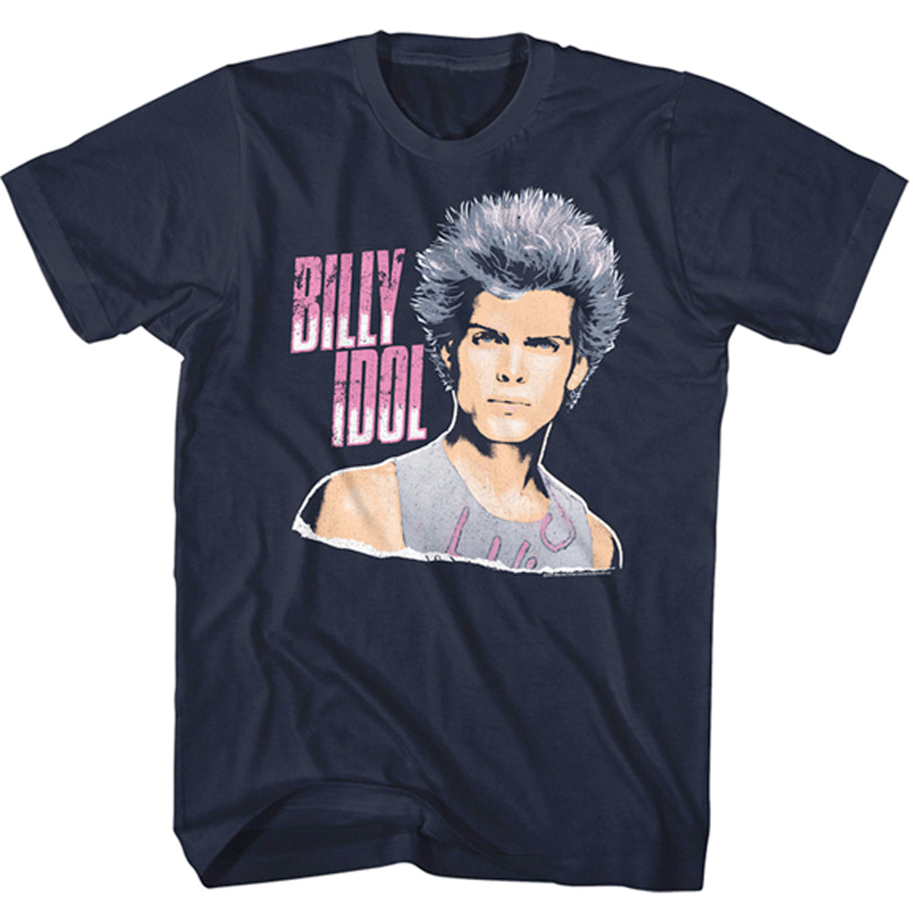 Billy Idol - Image Soft Clouds - Navy Blue t-shirt