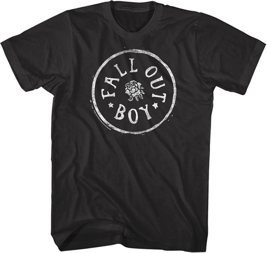 Fall Out Boy - Circle Rose - Black T-shirt