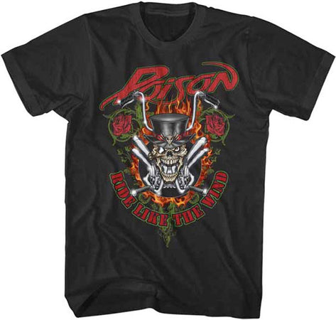 Poison-Ride Like The Wind-Black t-shirt