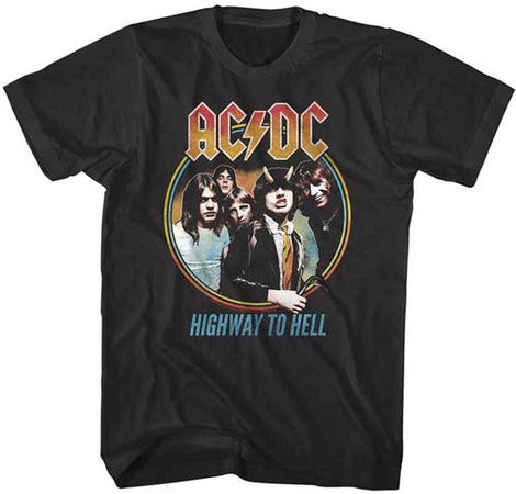 AC/DC Highway To Hell Tricolour-Black Lightweight t-shirt